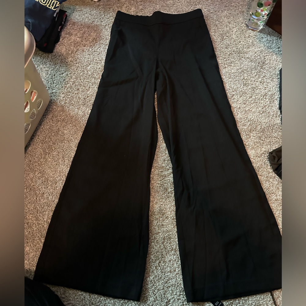 Tj maxx black wide leg trousers with elastic waistband size L